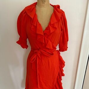 Red Gauze J. Crew Dress